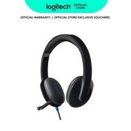 Logitech H540 Wired Headset Stereo Headphone with Noise-Cancelling Microphone USB On-Ear Controls Mu