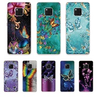 Huawei Mate 20 Mate20 Lite Pro Soft TPU Silicone Phone Case Cover Poetic Butterfly