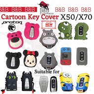 Cartoon Key Cover Proton X50 X70 X90 S70 Sarung Kunci Accesories Aksesori Keychain Cartoon Remote Cover Cartoon Silicone