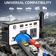 ตัวแปลงไฟฟ้าในรถยนต์200W 12V เป็น AC110V พร้อมรูระบายคู่และ USB ชาร์จเร็วสำหรับการเดินทาง Essential 
