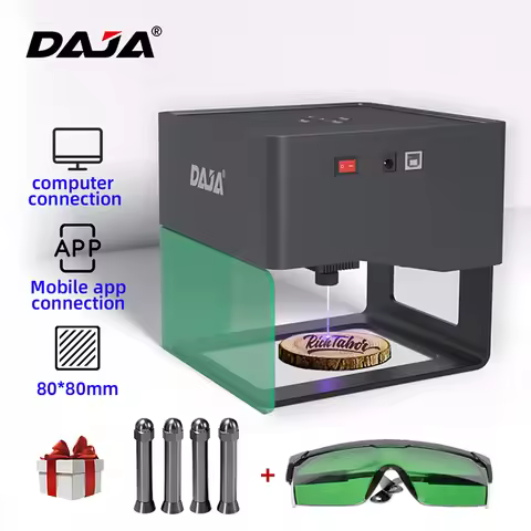 DAJA DJ6 Laser Engraver Mini Portable DJ6 Laser Cutter and Engraver 3000mw Fast Mini Logo Mark Print