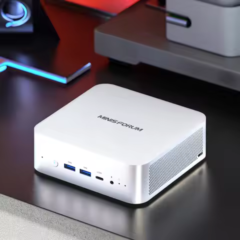 MINISFORUM AI X1 370 255 Gamer Mini PC AMD Ry-zen AI 9 HX 370 R7 255 OCuLink 2*USB4 Dual Speaker Des