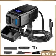[PerfkMY] Motorcycle USB Charger Motorcycle Phone Chargers USB Black Quick Charge for Atv