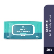 ESENTIAL Adult Body Wipes 40's for Adult Wipe Tissue, Tissue Basah Dewasa VIDA Pharmacy