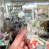 CHROME HEARTS Cross Sticker - 2 color options (8cm wide, 9.5cm high) UV DTF