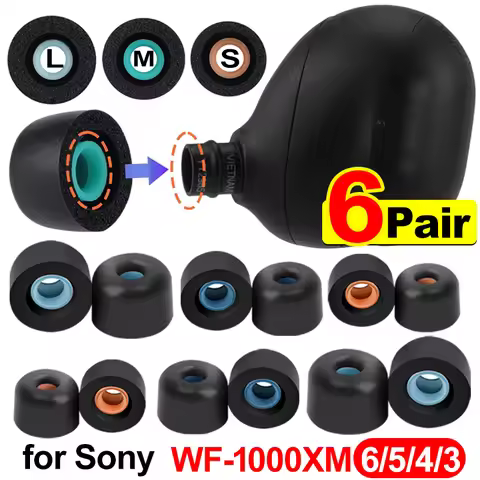 Memory Foam Eartips Earplugs for Sony WF-1000XM6 WF-1000XM5 WF-1000XM4 WF-1000XM3 S/M/L Soft Sponge 