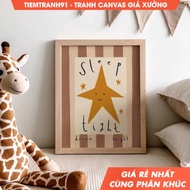 Tranh treo tường Sleep Tight Print Star Nursery Print Illustration Wall Art Nursery Wall Art tặng kè
