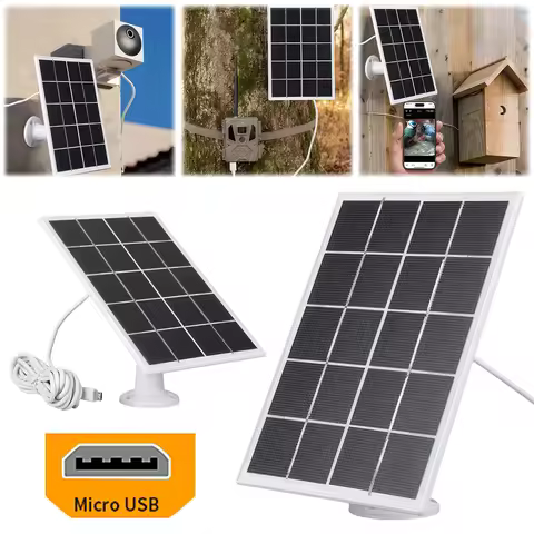 3.3W Solar Panel IP65 Waterproof Solar Panel Charger with 9.8Ft Charging Cable for Arlo/Ring/Eufy/Bl