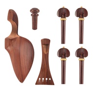 4/4 Violin Kit Full Size Violin Accessories Rosewood Violin Peg Tailpiece Chin Rest End Pin (4/4)