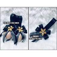 New design-( Black ) Bunga telur gantung ribbon metal flower murah simple cantik 25pcs/1set 50pcs/1s