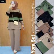 BAJU SETELAN WANITA KEKINIAN KAOS KNITE RAJUT HAYAKO YORA SET JUMBO XXL XXXXL LD 120-140 XXL XXXXL
