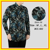 KEMEJA Batik Shirt Slimfit Batik Work Shirt Meeting Batik Shirt Men's Formal Shirt Soft Material Mod
