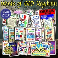 GODS WORDS KEYCHAIN TO BACK PRINT SIZE 1.625in. x 2.125.in ACRYLIC PLASTIC
