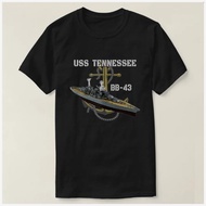 Cod WW2 USS Tennessee BB-43 Battleship Shirt - 100% Cotton, Short Sleeve, Casual Men's T-Shirt S-3XL