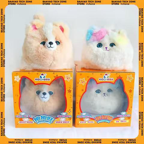 Plush Toys Cat Robot Interactive Huggy Pet Realistic Electric Stuffed Fluffy Cat with Tail Wagging B
