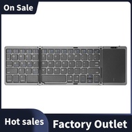 B089T Portable Folding Keyboard with Trackpad Rechargeable Mini Wireless Bluetooth Keyboard for IOS 
