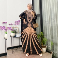 Gamis Kaftan Rayon Premium Jumbo Motif Jaddah Ld 180 cm Aden dan Nyaman