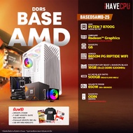 iHAVECPU คอมประกอบ BASED5AMD-25 AMD RYZEN 7 8700G 4.2GHz 8C/16T / ONBOARD Radeon™ Graphics (อัพเกรดการ์ดจอติดต่อ ADMIN) / ASROCK B650M PG RIPTIDE WIFI DDR5 / KINGSTON FURY BEAST x iHAVECPU 16GB (8x2) DDR5 5200MHz BLACK / iHAVECPU ODIN (WHITE)(ATX)