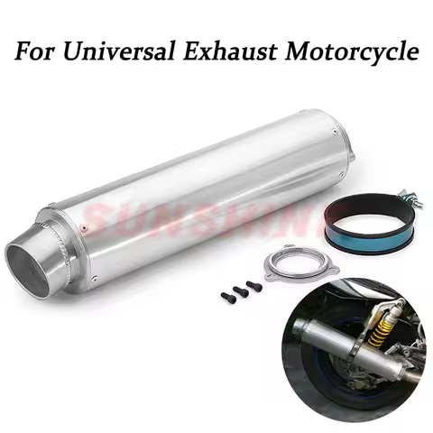 Motorcycle Exhaust Universal Pitbike Muffler Motorcross Modified Stainless Steel WRS Pipe For CB400 