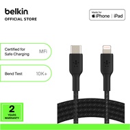 Belkin CAA004bt BoostCharge Braided USB-C to Lightning Cable 1M/2M (iphone,ipad,airpods)