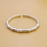 0826S999 silver bracelet foot silver bamboo joint frosted sterliS999银手镯足银竹节磨砂纯银手镯时尚女士女友开口手环镯子