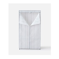 (組合)特力屋三層掛衣架+灰白條紋防塵衣櫥套 90X46X180公分
