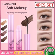 4PCS Set LIANGNISHI Velvet Matte Eyebrow Tint Natural Waterproof Eyebrow Dying Cream