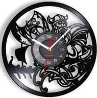 12 Inch Viking LED Vinyl Wall Clock with 7 Colors Changing Silent Quartz Non Ticking Viking Wall Art