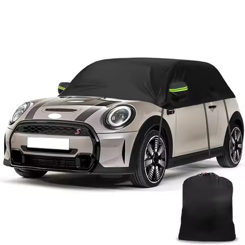 Car Cover Auto Half Body Cover Waterproof Dust-proof Anti-UV 210T Roof Top Hood For BMW Mini R55 R56