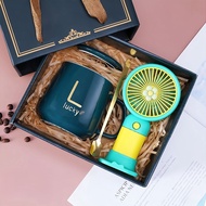 Premium Mug Gift - Mini Fan + Luxury Box (Teacher's Day/Birthday) Ideas Gift for Friends & Mom