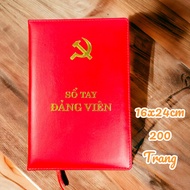 Sổ tay Đảng viên bìa da 2024 - 16cm x 24cm - 200 trang (Tặng kèm 1 bút bi nước màu xanh)