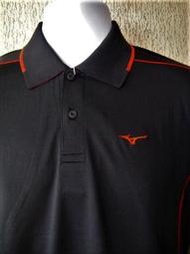 ~海賊王GOLF~ 二手球桿 全新商品 MIZUNO GOLF 長袖 POLO 衫 黑/紅 彈性布料 柔軟材質 高爾夫球