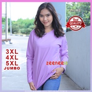 Women's Jumbo Long Sleeve T-shirt ld 130 3XL 4XL 5XL Lilac