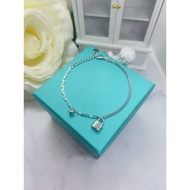 < Xiangyu Jewelry > pt950 Lock Double Chain Bracelet White Gold