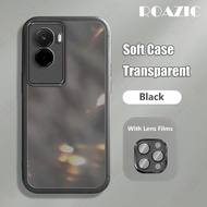 With Lens Films Phone Case Compatible For POCO M7 Transparent Back Cover Plating Clear Soft TPU Shoc