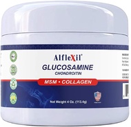 ALFLEXIL Glucosamine &amp; Chondroitin Cream with MSM &amp; Collagen | Natural Cream for Men &amp; Women | Soothe Joint, Bone &amp; Muscle Pains, Improve Mobility, Relieve Discomfort &amp; Speed Up Healing - 4 Oz