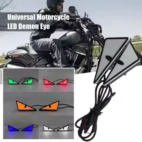 1Pcs Motorcycle LED Demon Eyes Headlight USB Powered Universal Motorcycle DIY Decoration Lights