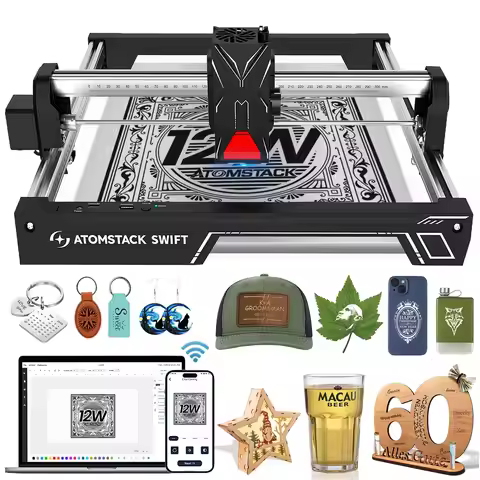 ATOMSTACK Swift Laser Engraver for Beginners 12000mW Output Laser Cutter 300X300mm Working Area Engr