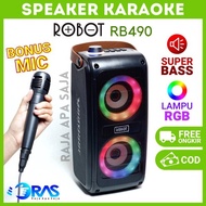 SPEAKER KARAOKE BLUETOOTH Full Bass - Speaker Robot RGB Karoke Mic Mix Microphone Mikrofon Speker Sp