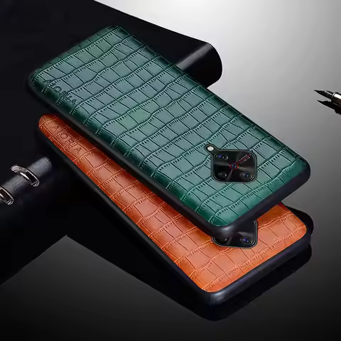 Luxury Crocodile Leather Case For Vivo V17 S1 Pro Y9S Premium Slim Fit Protective Back Cover for viv