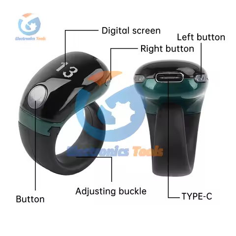 S7 0~9999 Ring Counter Type C Charging Finger Press Ring multi-Channel Counter Inter Changeable Ring