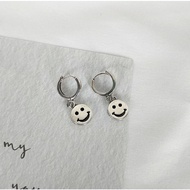 156-goodgift_station-Hoop smiling face s925 sterling silver s925 Earrings Round Hanging Smiley