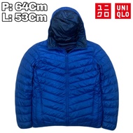 J29 Jaket Bulang Outdoor Ultralight Uniqlo Blue  Bulu Angsa Winter Hiking Pendaki Gunung