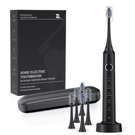 全城熱賣 - IPX7防水6刷頭智能便攜聲波電動牙刷（黑色）