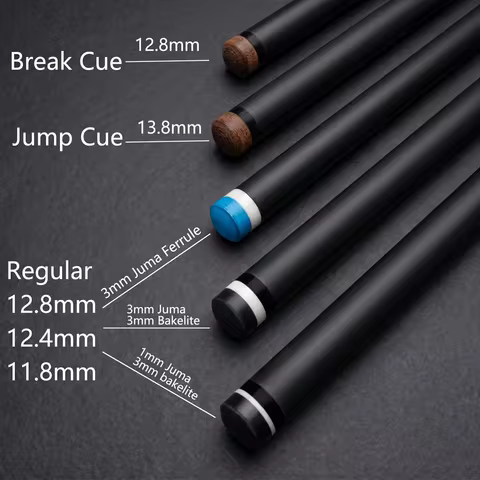 Pure Carbon Fiber Pool Cue Shaft 29.3in 12.4~12.5mm Regular Billiard Shaft 21.4~21.5mm Joint OD