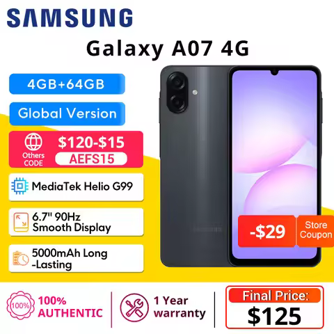 Samsung Galaxy A07 4G Smartphone MediaTek G99, 6.7" PLS LCD 90Hz Display, 5000mAh Battery, 50MP Main