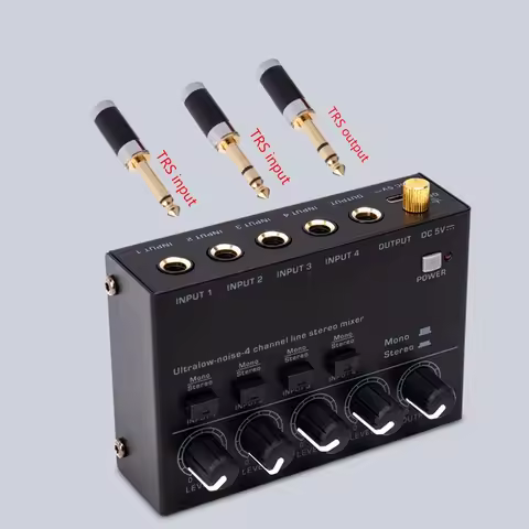 Mixer Mini Low Noise Sound Mixer Ultra Compact Professional Sound Mixer 4 Channel Mixer Stereo RCA O