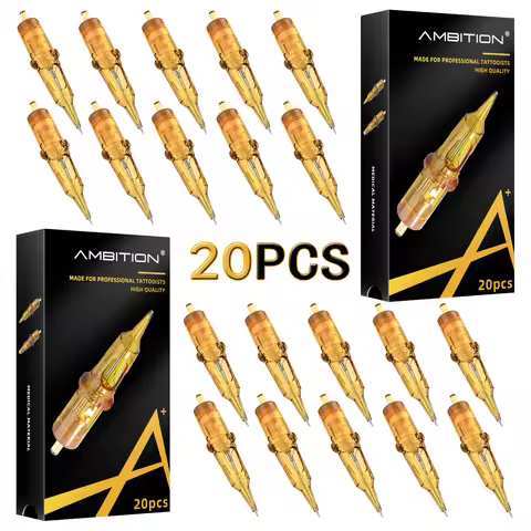20pcs Ambition Tattoo Cartridge Needle 1 3 5 7 9 11 13 14 15 RL RM RS M1 For Tattoo Machine Pen Need