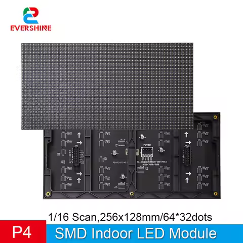 LED Indoor P4 256x128mm Screen Panel video Module 64x32 Pixels 1/16 Scan SMD RGB Full color Matrix D