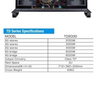 Power Amplifier 2 Channel Zetapro TD2000 TD 2000 TD-2000 class TD